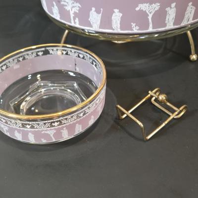 LOT 351B: Jeanette Hellenic Wedgwood Bowl Set with Holders