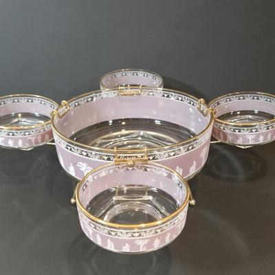 LOT 351B: Jeanette Hellenic Wedgwood Bowl Set with Holders