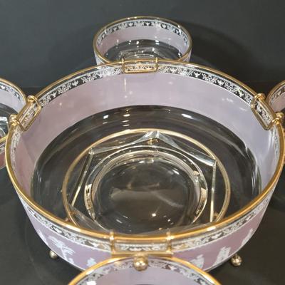 LOT 351B: Jeanette Hellenic Wedgwood Bowl Set with Holders