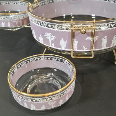 LOT 351B: Jeanette Hellenic Wedgwood Bowl Set with Holders