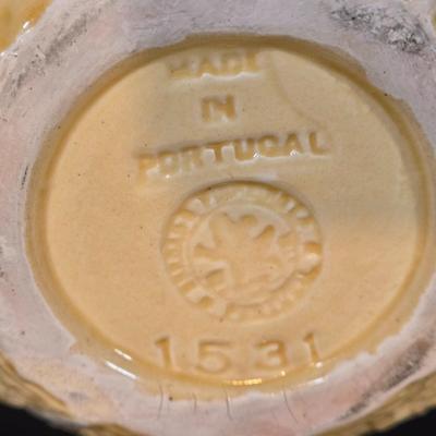 LOT 352B: Secla Portugal Majolica Yellow Cabbage Leaf Soup Tureen, Ten Plates, and More