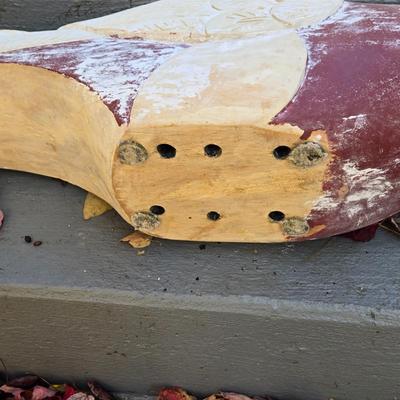 LOT 354B: Vintage Horse Weather Vane on Pole and Wooden Swan