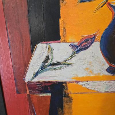 LOT 355B: Vintage Modernist Framed Artist Signed Oil Painting