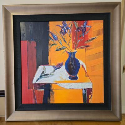 LOT 355B: Vintage Modernist Framed Artist Signed Oil Painting