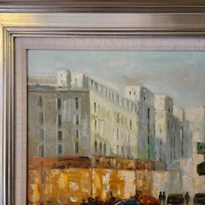 LOT 356B: European Cityscape Artist Signed Framed Painting