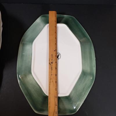 LOT 401B: French Porcelain Berry Bowl Set & Platter by Philippe Deshoulieres, Ann Mallory Hand Painted Platter & Italian Ceramic...