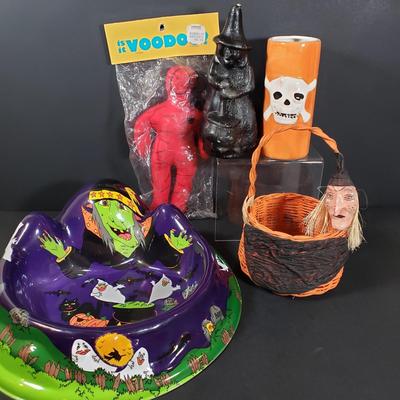 LOT 402B: Vintage Halloween Decor & Voodoo Doll by Urban Outfitters