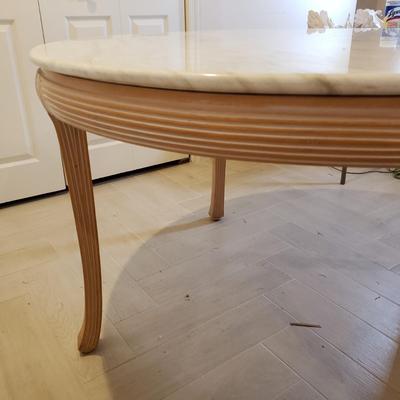 LOT 409B: Round Marble Top Dining Table