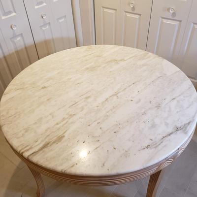 LOT 409B: Round Marble Top Dining Table