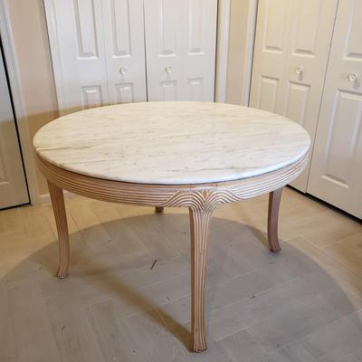 LOT 409B: Round Marble Top Dining Table