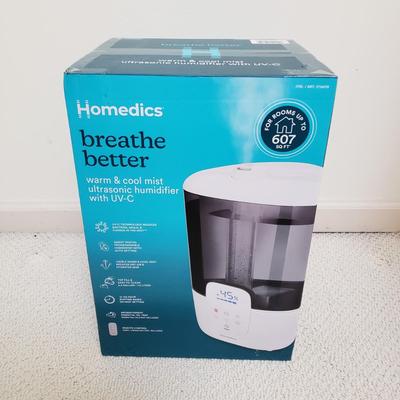 LOT 411Z: New Sealed Homedics Humidifier & Holmes Oscillating Power Fan
