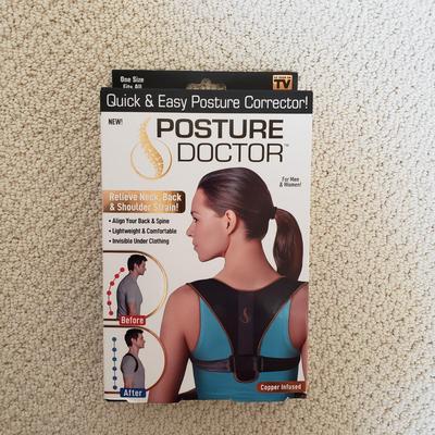 LOT 414Z: New in Box Sharper Image Deep Tissue Massager, Knee Pillow & Posture Doctor