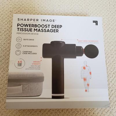 LOT 414Z: New in Box Sharper Image Deep Tissue Massager, Knee Pillow & Posture Doctor