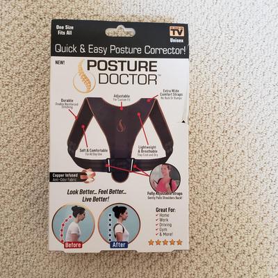 LOT 414Z: New in Box Sharper Image Deep Tissue Massager, Knee Pillow & Posture Doctor