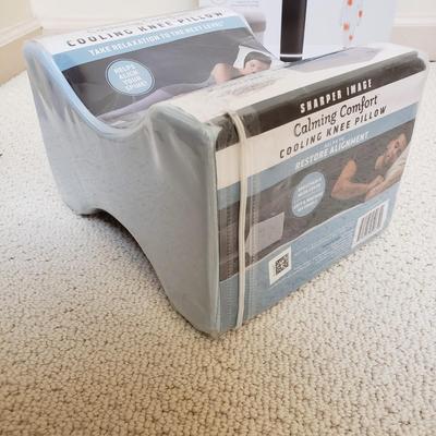 LOT 414Z: New in Box Sharper Image Deep Tissue Massager, Knee Pillow & Posture Doctor
