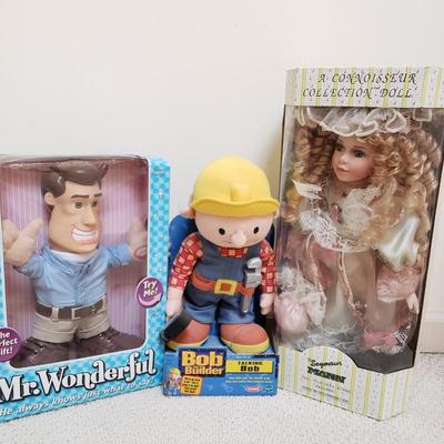 LOT 415Z: New in Box Bob the Builder, Mr. Wonderful & Collector Doll