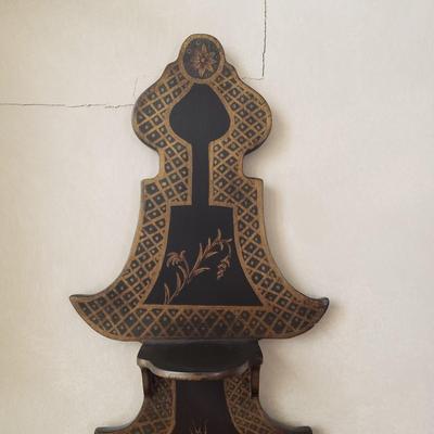 LOT 416F: Vintage Bamboo Corner Shelf & Decorative Wall Shelf