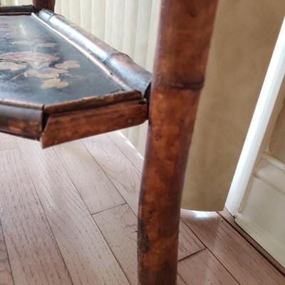 LOT 416F: Vintage Bamboo Corner Shelf & Decorative Wall Shelf