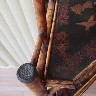 LOT 416F: Vintage Bamboo Corner Shelf & Decorative Wall Shelf