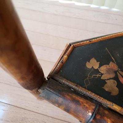 LOT 416F: Vintage Bamboo Corner Shelf & Decorative Wall Shelf