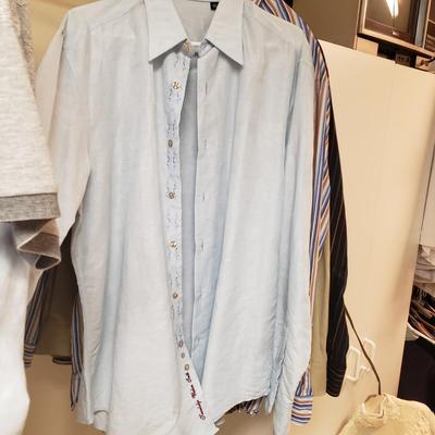 LOT 418MBC: Men's Shirts-Robert Graham, Moda Milano & More