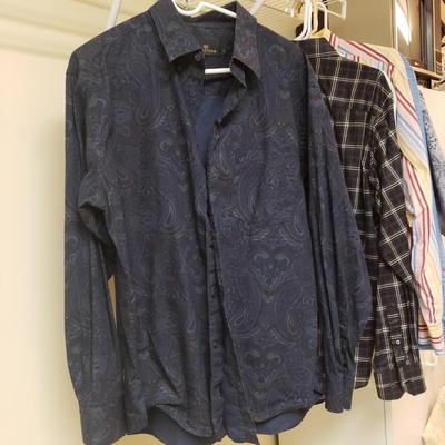 LOT 419MBC: Men's Shirts-Tori Richard, Robert Graham, Bugatchi & More