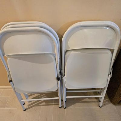 LOT 445B: White Metal Folding Chairs