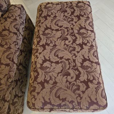 LOT 448B: Bernhardt Love Seat with Matching Ottoman