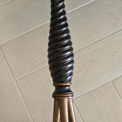 LOT 449B: Floor Lamp, Wall Clock, and Bombay Company Round Side Table