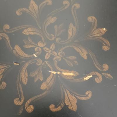 LOT 449B: Floor Lamp, Wall Clock, and Bombay Company Round Side Table