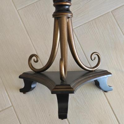 LOT 449B: Floor Lamp, Wall Clock, and Bombay Company Round Side Table