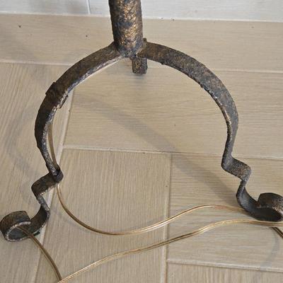 LOT 449B: Floor Lamp, Wall Clock, and Bombay Company Round Side Table