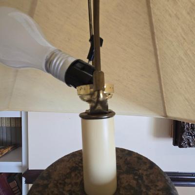 LOT 449B: Floor Lamp, Wall Clock, and Bombay Company Round Side Table