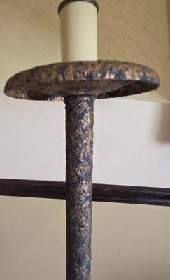 LOT 449B: Floor Lamp, Wall Clock, and Bombay Company Round Side Table