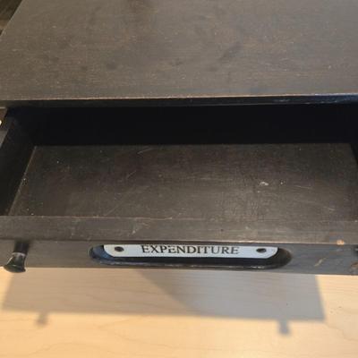LOT 454B: Adjustable Height Desk with Multiple Office Supplies