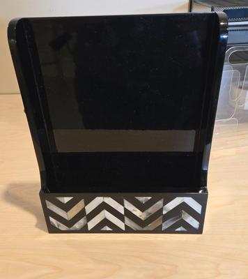 LOT 454B: Adjustable Height Desk with Multiple Office Supplies