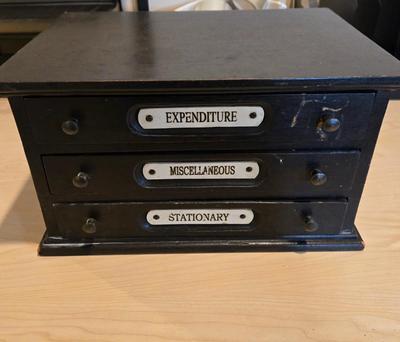 LOT 454B: Adjustable Height Desk with Multiple Office Supplies