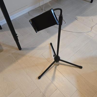 LOT 454B: Adjustable Height Desk with Multiple Office Supplies