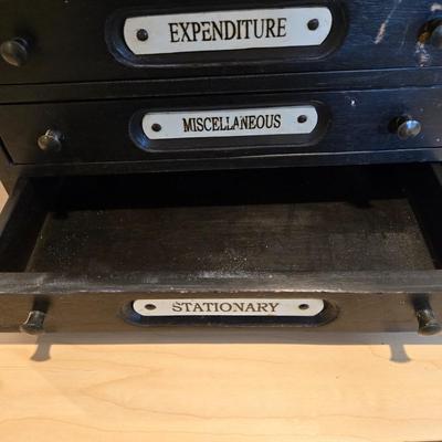 LOT 454B: Adjustable Height Desk with Multiple Office Supplies