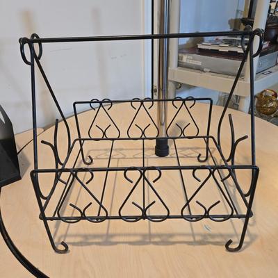 LOT 454B: Adjustable Height Desk with Multiple Office Supplies