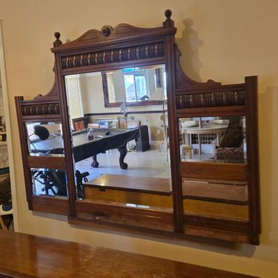 LOT 457B: Antique Over Mantle Mirror