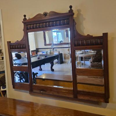 LOT 457B: Antique Over Mantle Mirror
