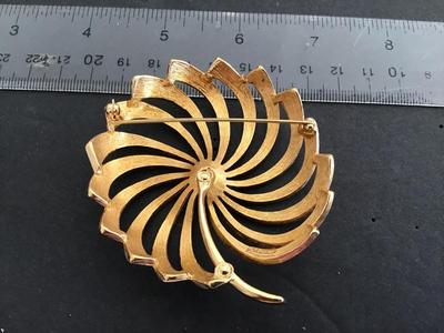 Large Monet Gold Tone Brooch