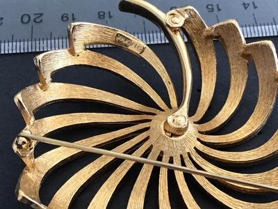 Large Monet Gold Tone Brooch