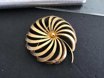 Large Monet Gold Tone Brooch