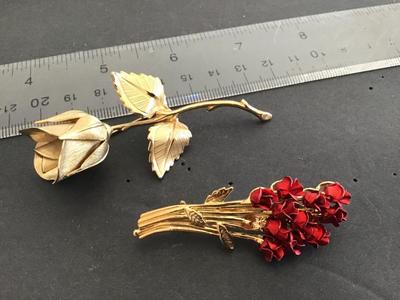 Rose Brooch/pins. Marked