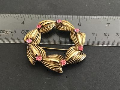 Pink Rhinestone Brooch