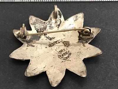 Silver Marked Abalone Vintage Brooch/ Pendant