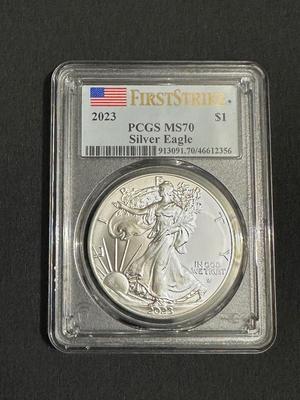 GRADED MS70 2023 AMERICAN EAGLE SILVER DOLLAR