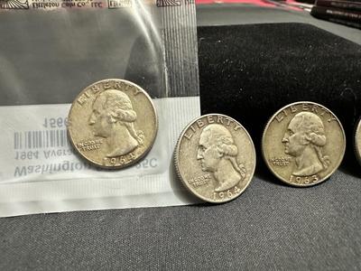 1963 AND 1964 .900 SILVER QUARTERS